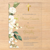 Invitation de première communion espagnole à fleur (Recto)
