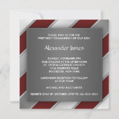 Invitation de première communion garçon rayure arg (Dos)