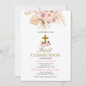 Invitation de première communion Pampas Grass (Devant)