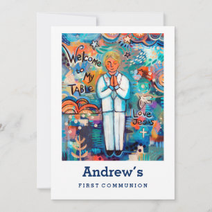 Invitation de première communion, personnalisable,