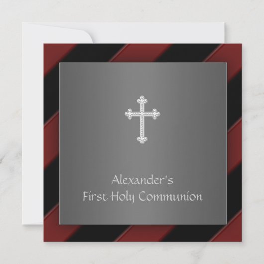 Invitation de première communion pour garçon à ray (Devant)