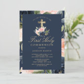 Invitation de première communion pour garçons avec (Debout devant)