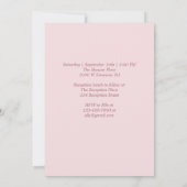 Invitation de première communion rose/blanc Roses (Dos)