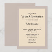 Invitation de première communion simple encadrée c (Devant / Derrière)