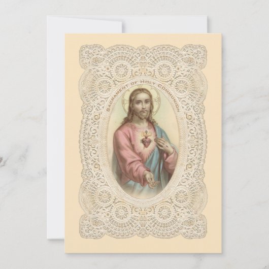 Invitation de Première Communion Solennelle Cathol (Devant)