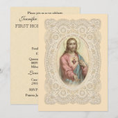Invitation de Première Communion Solennelle Cathol (Devant / Derrière)