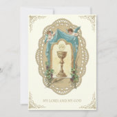 Invitation de première communion vintage catholiqu (Devant)