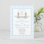 Invitation de Preppy Dog En vichy Crest Baby showe (Debout devant)
