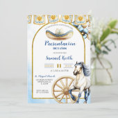 Invitation de présentation de 3 ans Charro bleu ma (Debout devant)