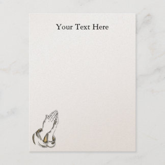 Invitation de prière de coutume d'or des mains