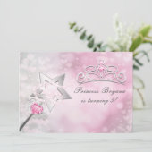 Invitation de Princess Wand & Crown Silver Pink Pa (Debout devant)