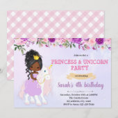Invitation de princesse à thème mauve (Devant / Derrière)