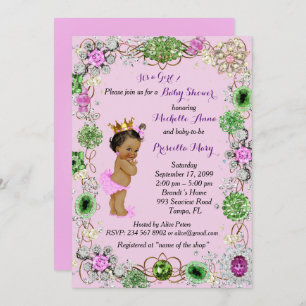 Invitation de princesse baby shower, petite