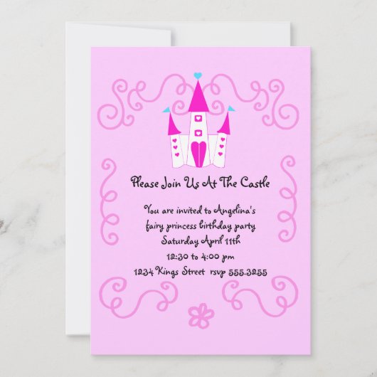 invitation de princesse de fées (Devant)