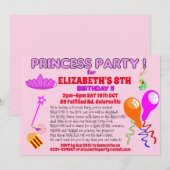 Invitation de PRINCESSE fête foraine conte de fée  (Devant / Derrière)