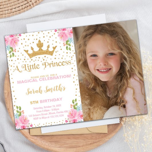 Invitation de princesse, invitation d'anniversaire