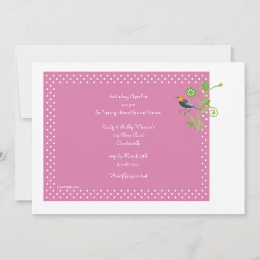 Invitation de printemps (Dos)