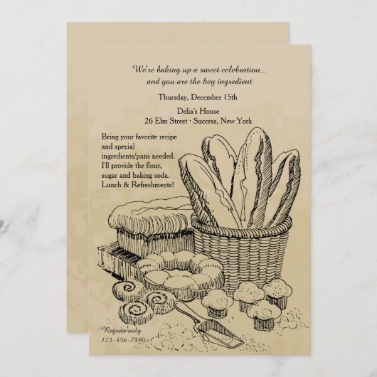 Invitation de produits cuits (Devant / Derrière)