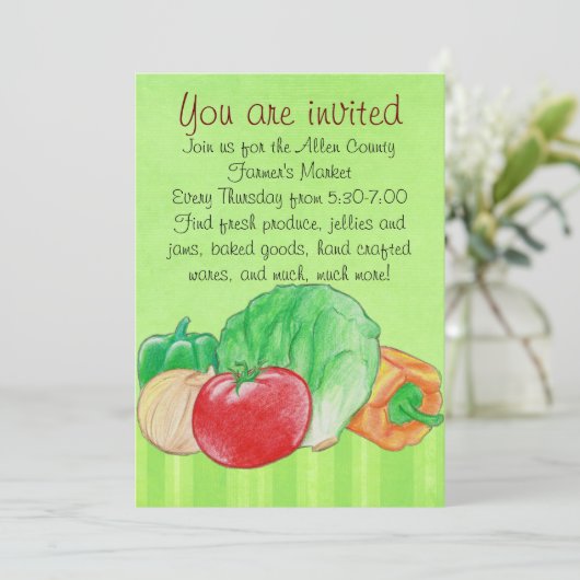 Invitation de produits frais (Debout devant)