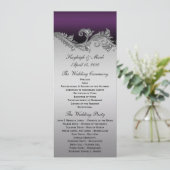 Invitation de programme de mariage argent violet a (Debout devant)