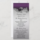 Invitation de programme de mariage argent violet a (Devant)