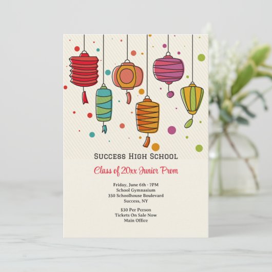 Invitation de Prom Lanterns Papier (Debout devant)