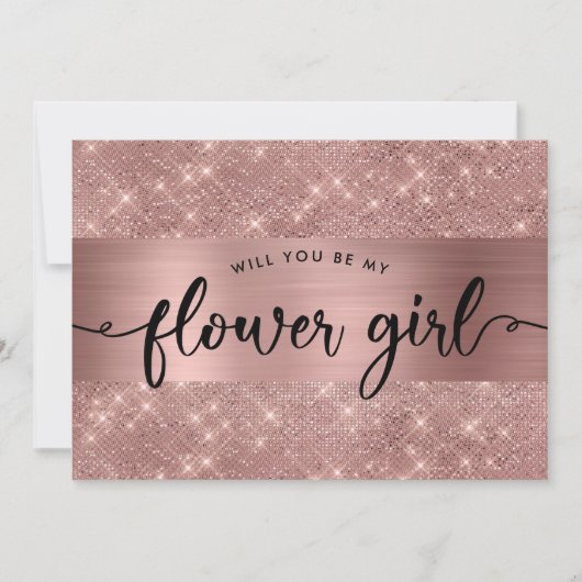Invitation de proposition chic rose gold pour demo (Devant)