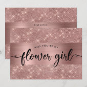 Invitation de proposition chic rose gold pour demo (Devant / Derrière)