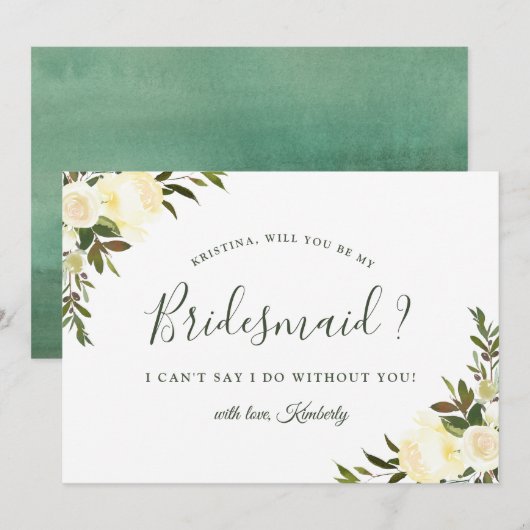 Invitation de proposition de demoiselle d'honneur (Devant / Derrière)