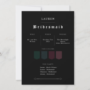 Invitation de proposition de demoiselle d'honneur
