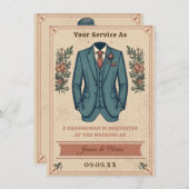 Invitation de proposition de garçon de mariage en  (Devant / Derrière)