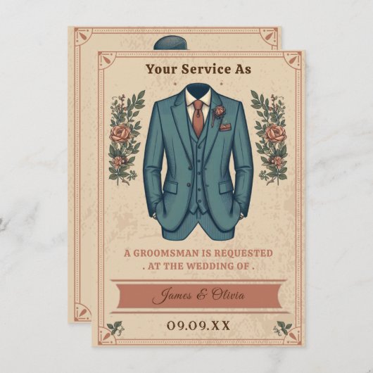 Invitation de proposition de garçon de mariage en (Devant / Derrière)