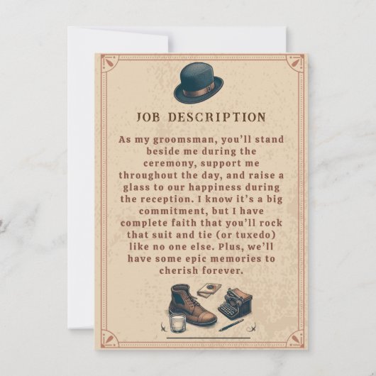 Invitation de proposition de garçon de mariage en  (Dos)