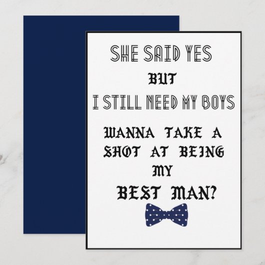 Invitation de proposition de garçon d'honneur ou d (Devant / Derrière)