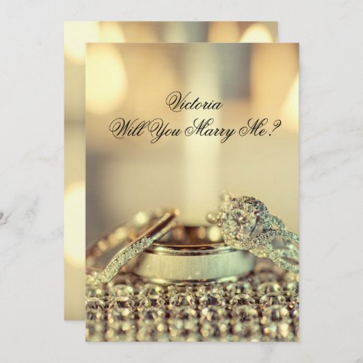 Invitation de proposition de mariage au nom de l'o (Devant / Derrière)