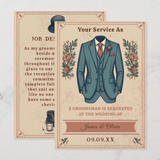 Invitation de proposition de témoin de mariage en  (Devant / Derrière)