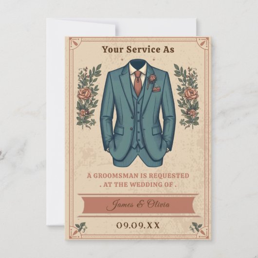 Invitation de proposition de témoin de mariage en  (Devant)