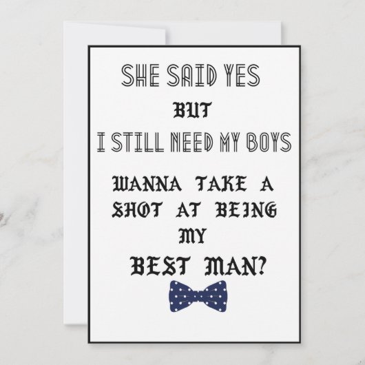 Invitation de proposition de témoin de mariage ou  (Devant)