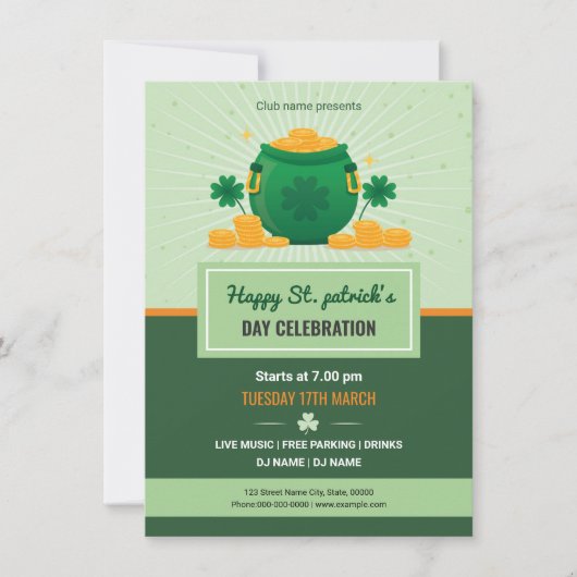 Invitation de prospectus Saint Patricks (Devant)