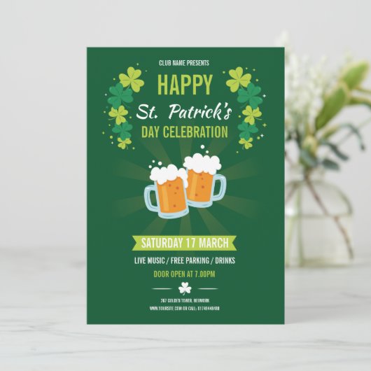 Invitation de prospectus Saint Patricks (Debout devant)