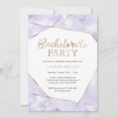 Invitation de Purple and Gold Bachelorette Party (Devant)