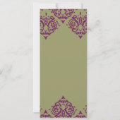 Invitation de Purple and Green Mariage damassé (Dos)