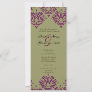 Invitation de Purple and Green Mariage damassé