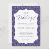 Invitation de Purple Grey Mariage damassé (Devant)