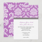 Invitation de Purple Mariage damassé (Devant / Derrière)