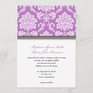 Invitation de Purple Mariage damassé