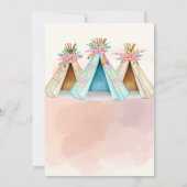 Invitation de pyjama party sous tipi aquarelle (Dos)