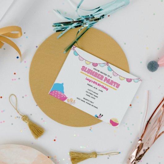 Invitation de pyjama pour filles