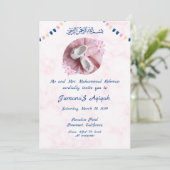 Invitation de Quatrefoil Motif islamique Aqiqah (Debout devant)