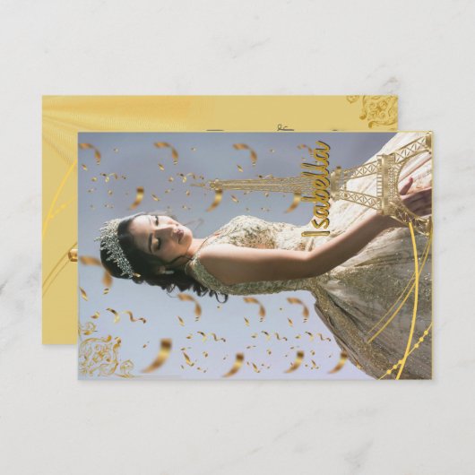 Invitation de quinceanera (Devant / Derrière)
